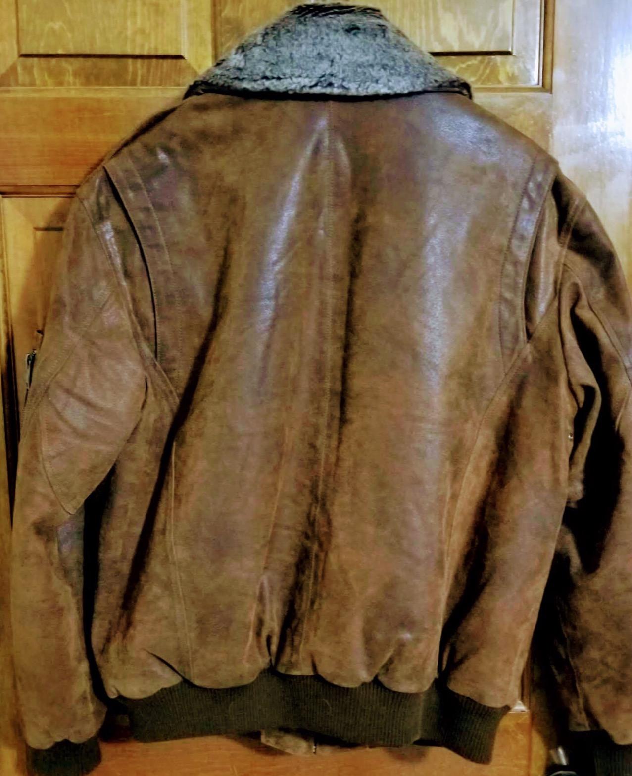 FLAVOR Men's Leather Flight Bomber Jacket Air Force Aviator customer photo 1