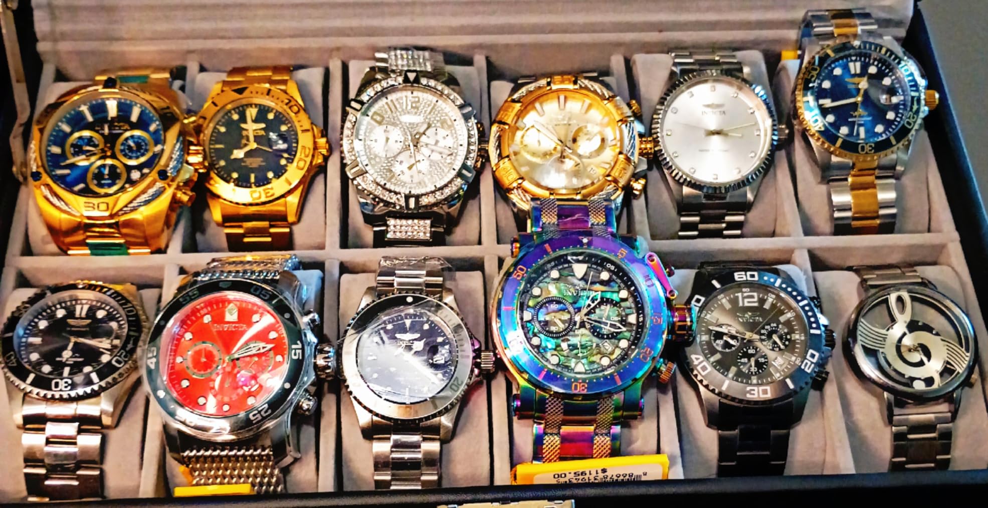 GUKA Watch Box Organizer for Men Gift, 12 Slot Watch Case with Glass Lid, 2 Tier Leather Watch Display Storage Box for Watches, Jewelry, Rings, Sunglasses & Accessories customer photo 2