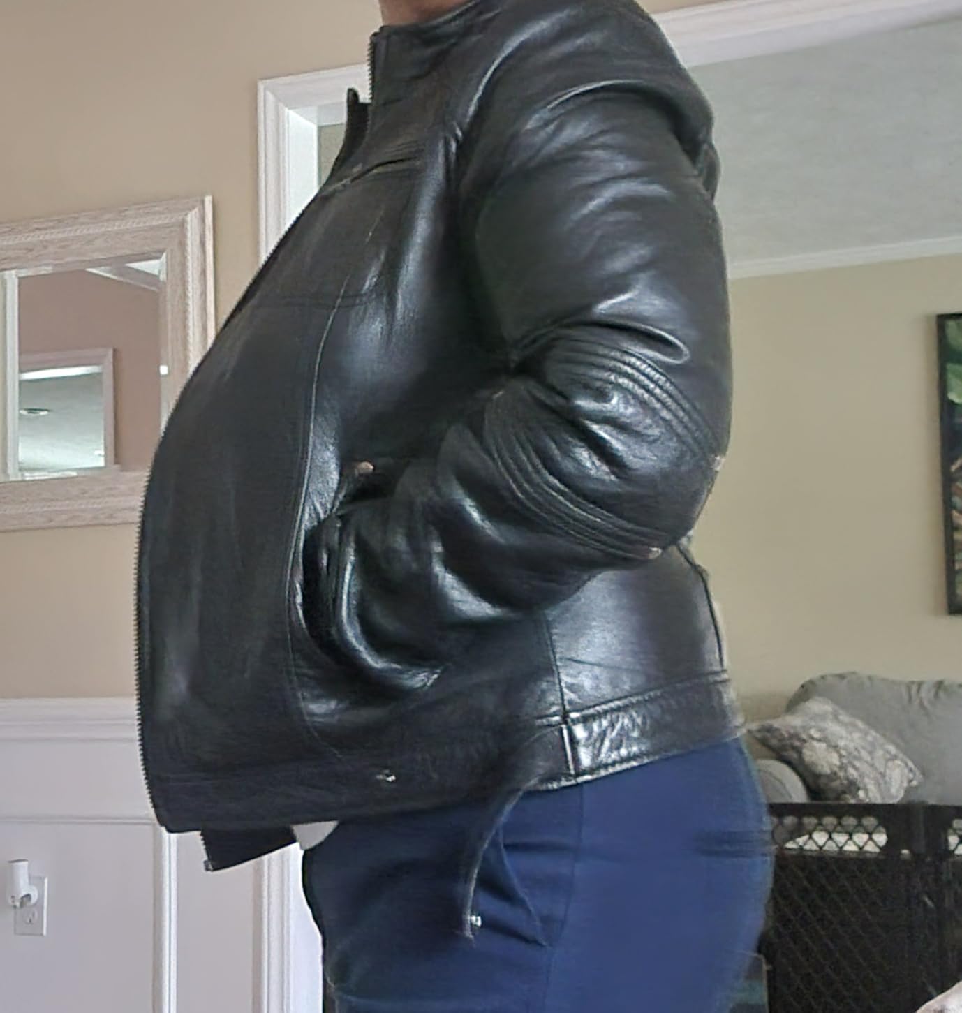 Milwaukee Leather SFL2801 Women's Racer Black Stand Up Collar Motorcycle Fashion Leather Jacket customer photo 1
