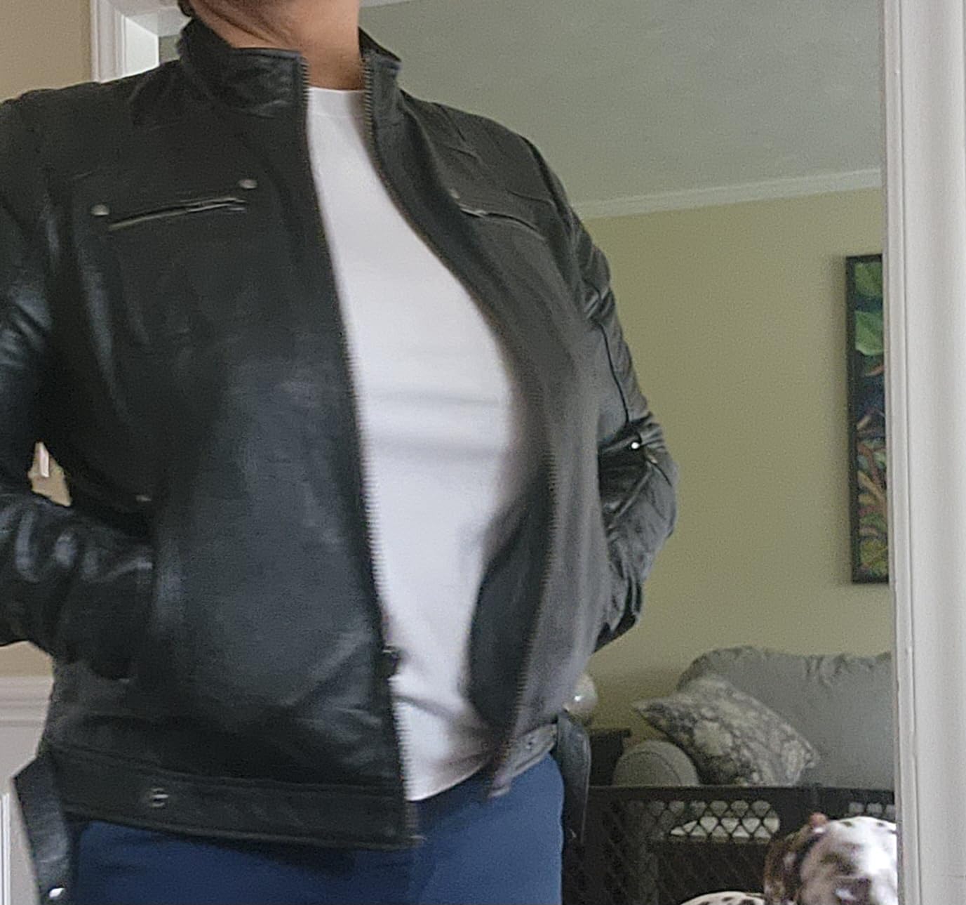 Milwaukee Leather SFL2801 Women's Racer Black Stand Up Collar Motorcycle Fashion Leather Jacket customer photo 2