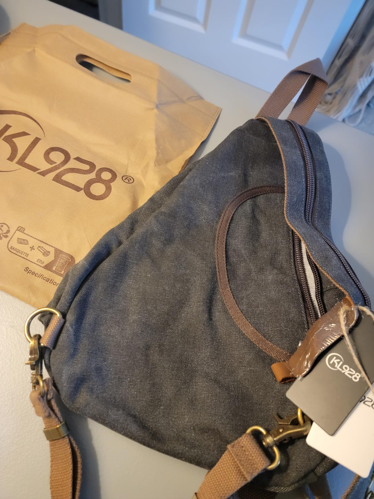 Canvas Sling Bag - Small Crossbody Backpack Shoulder Casual Daypack Rucksack for Men Women(Large Version,Olive Green) customer photo 1