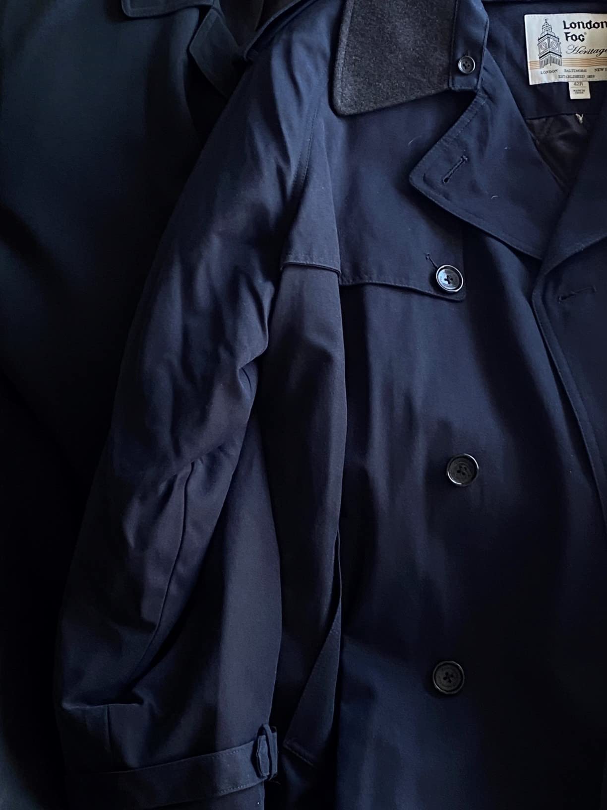 London Fog Men's Raleigh Double Breasted Long Trench Coat with Zip Out Liner customer photo 2