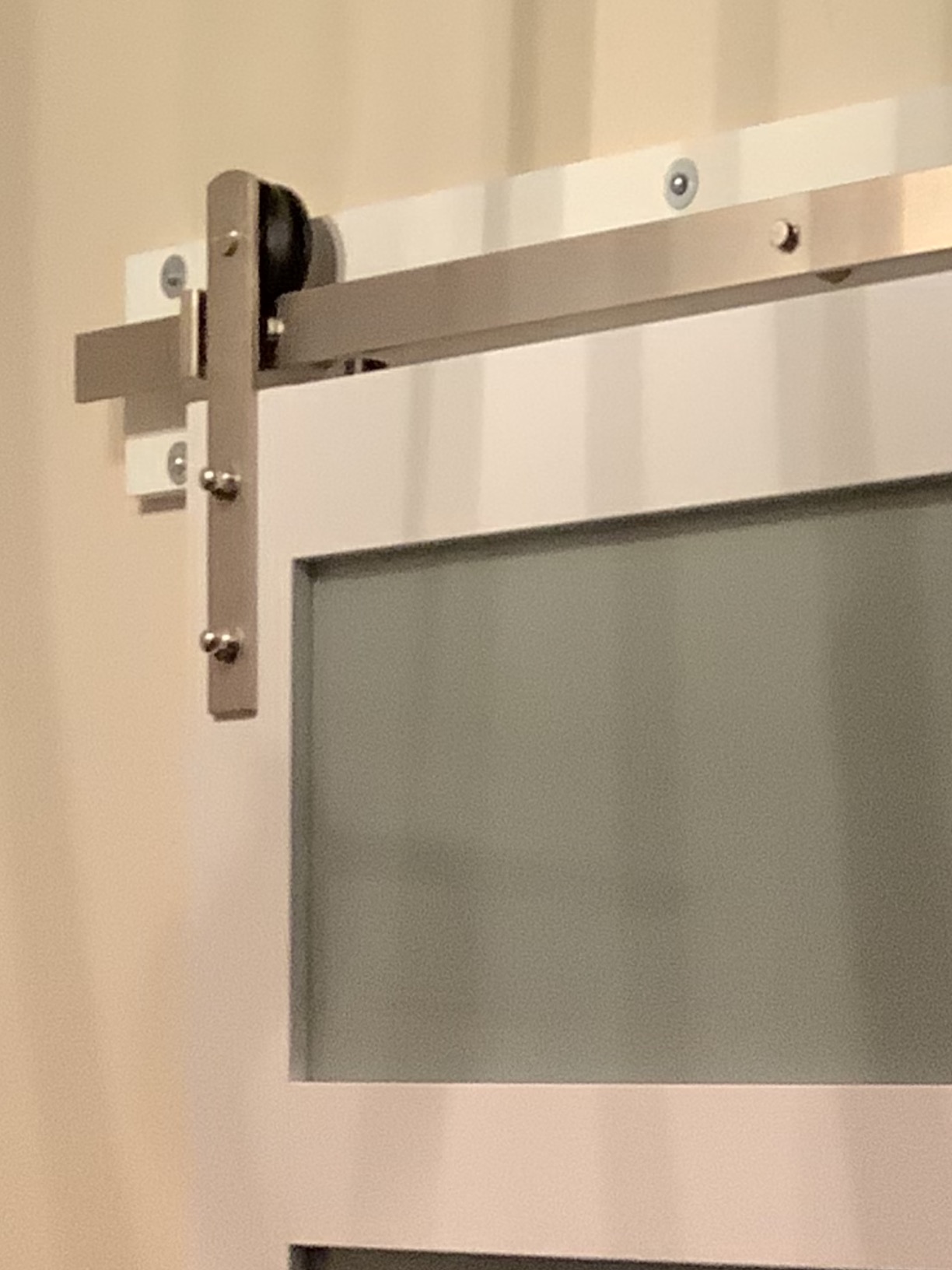 SMARTSTANDARD 6 Feet Brushed Nickel Sliding Barn Hardware Kit | Sturdy Silvery Track-Smoothly and Quietly-Simple and Easy to Install-Fit 36