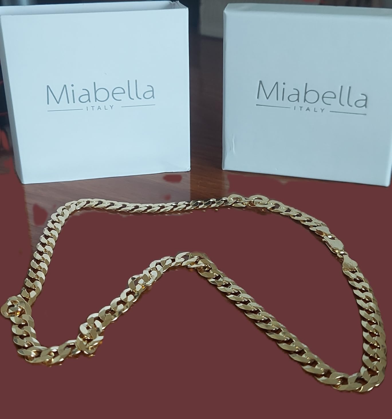 Miabella 18K Gold Plated 925 Sterling Silver Cuban Link Chain Men Necklace | 7mm, Italian Diamond-Cut Curb Chain, Fine Jewelry, Made in Italy customer photo 1