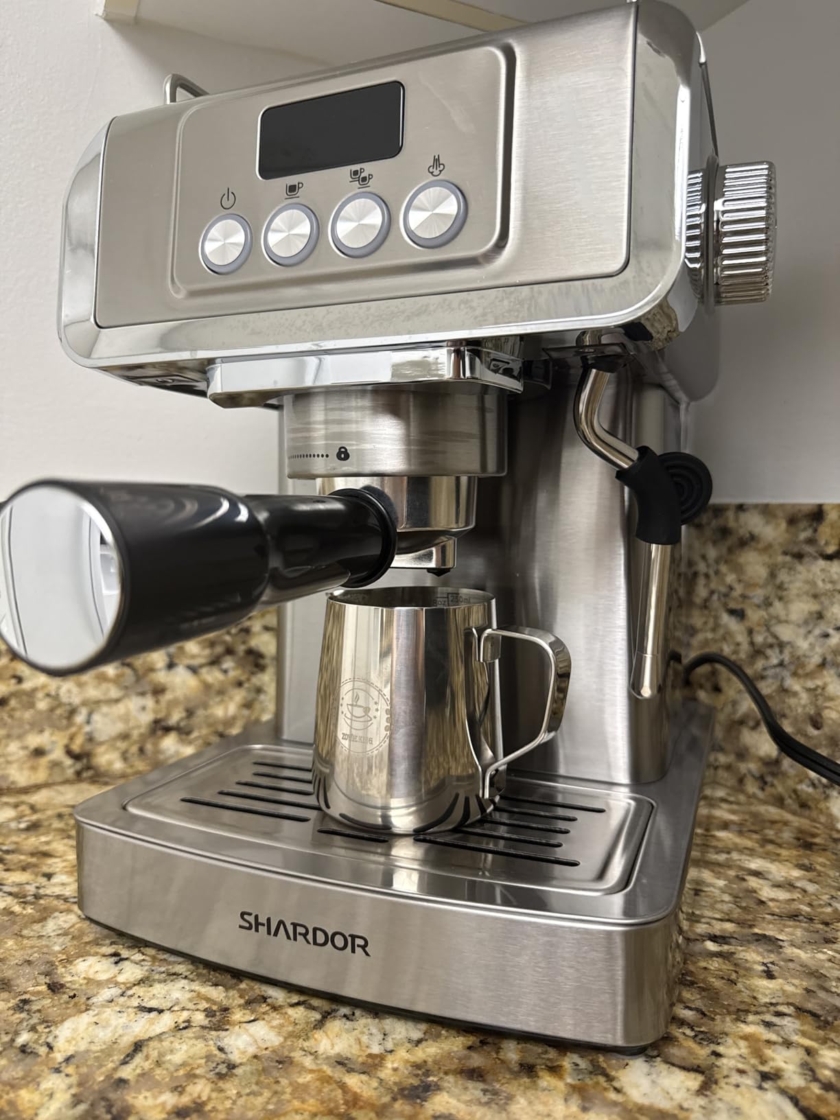 Milk Frothing Pitcher 20oz, Espresso Steaming Pitchers 600ml, Espresso Machine Accessories, Milk Frother cup 20 Oz, Coffee Cappuccino Latte Art, Stainless Steel Jug Cup with Decorating Art Pen customer photo 2