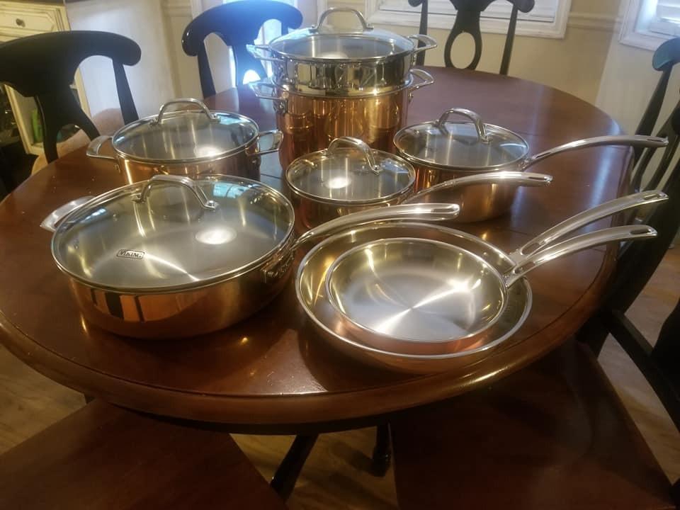 13-Piece Tri-Ply Copper Cookware Set by Viking customer photo 1