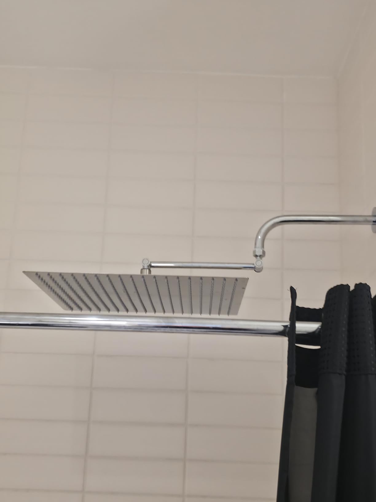 NearMoon Rain Shower Head, High Flow Stainless Steel Square Rainfall Shower, Waterfall Bath Shower Body Covering, Ceiling or Wall Mount (12 Inch, Matte Black) customer photo 2