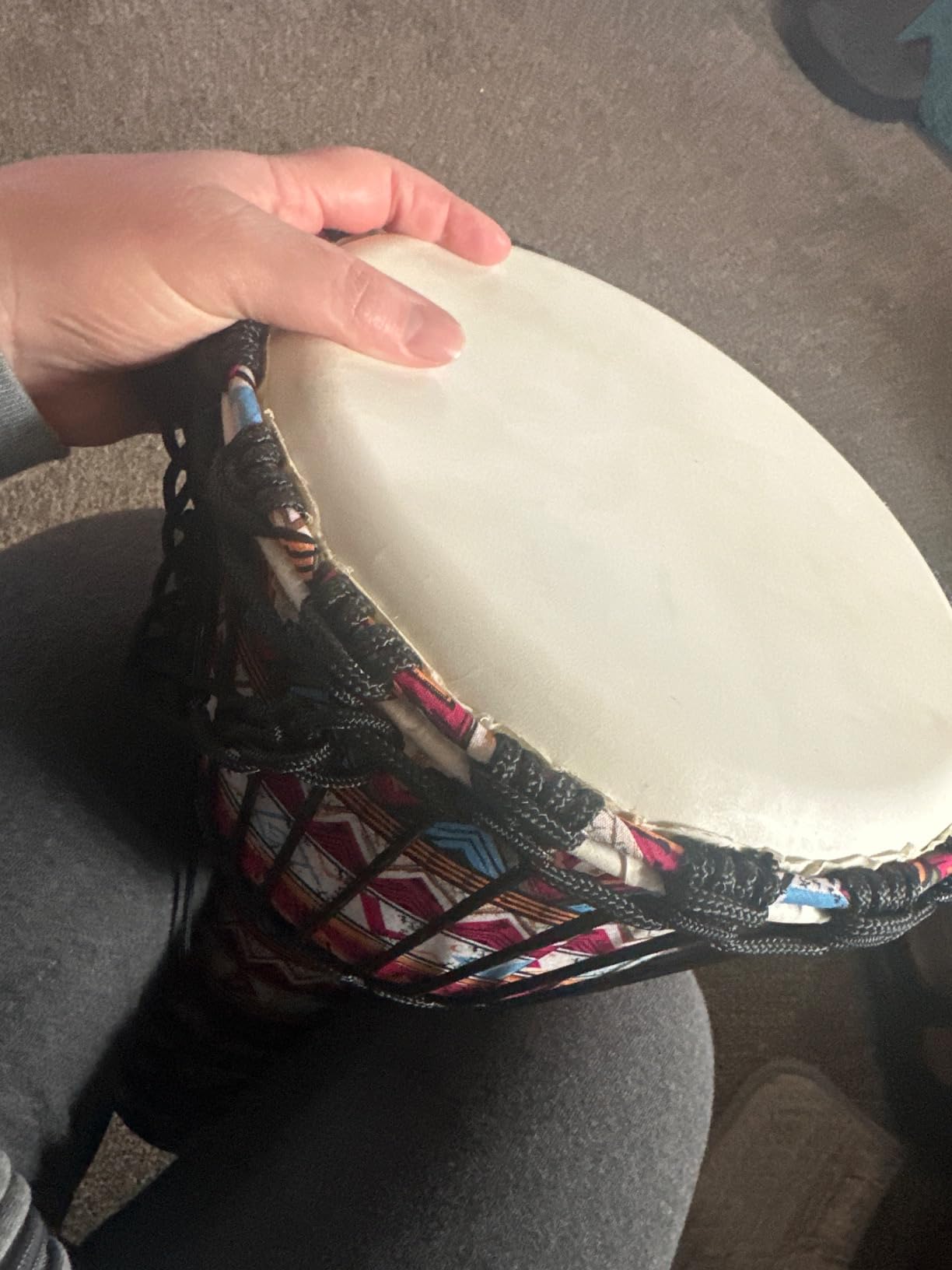 AKLOT Djembe Drum, African Drum Hand-Carved 9.5'' x 20'' Mahogany Goatskin Drumhead for Adults Beginners (Red) customer photo 2