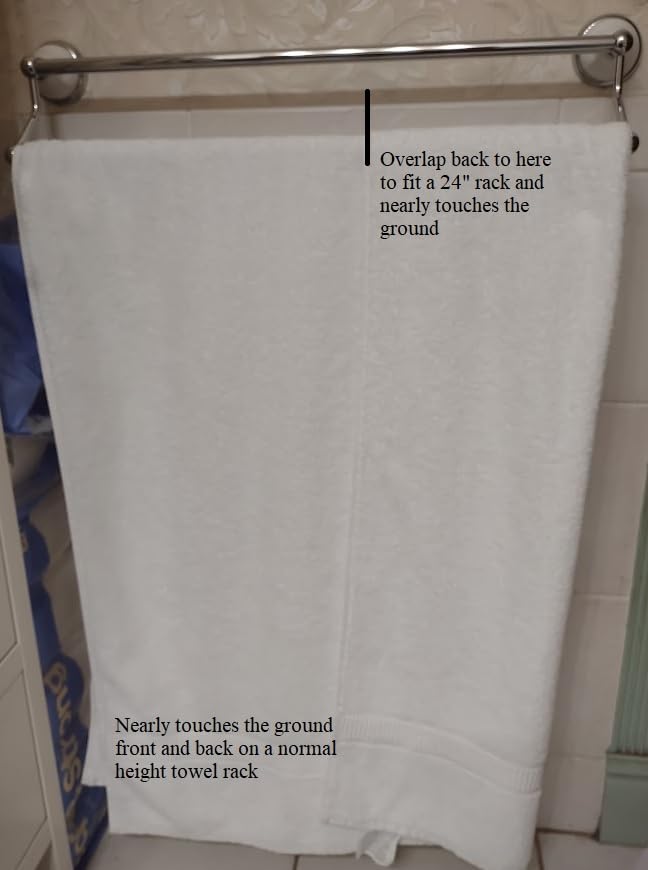 Utopia Towels Jumbo Bath Sheets, 2 Pack, 35x70 in, 600 GSM Cotton, White | Extra Large Ring Spun Cotton Bath Sheets - Soft, Plush, Quick-Drying, Highly Absorbent, Great for Everyday Use customer photo 2