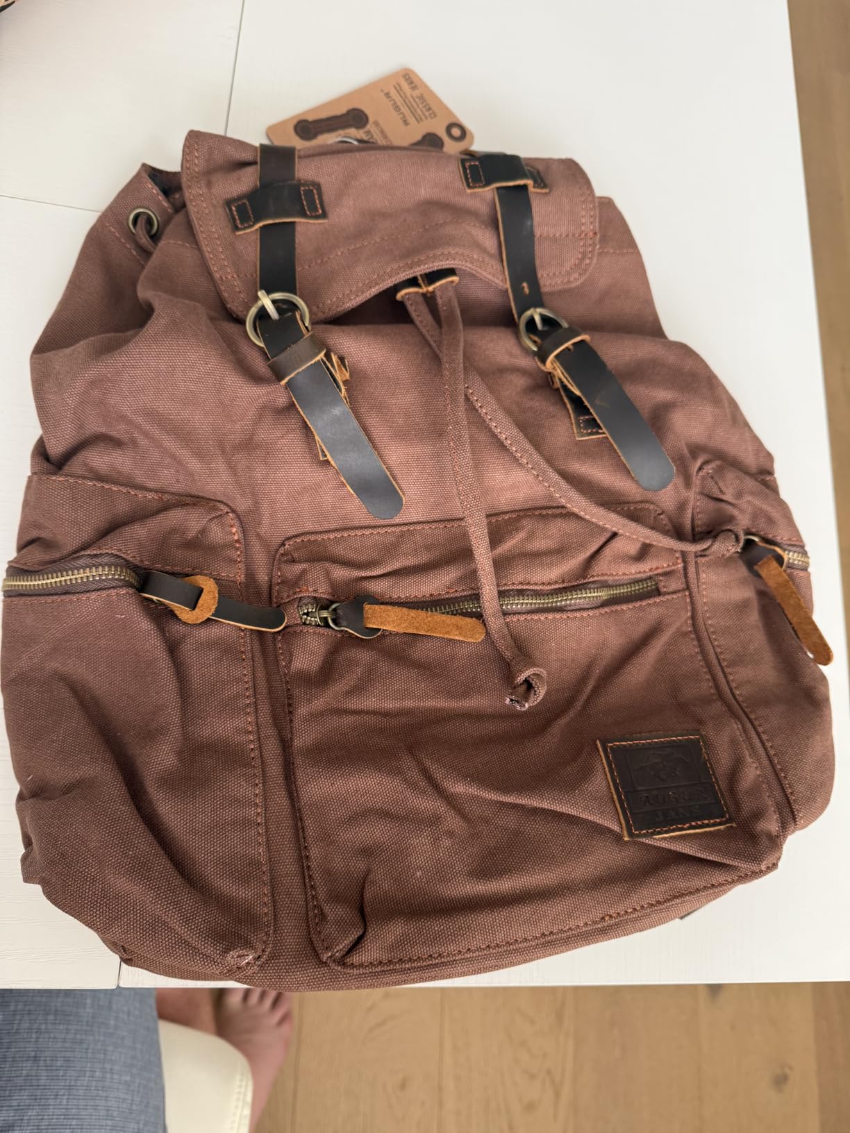 Vintage Canvas Backpack Rucksack Unisex Casual Backpack for 12-17 inch Laptop Backpack Travel Camping Hiking Bag customer photo 2