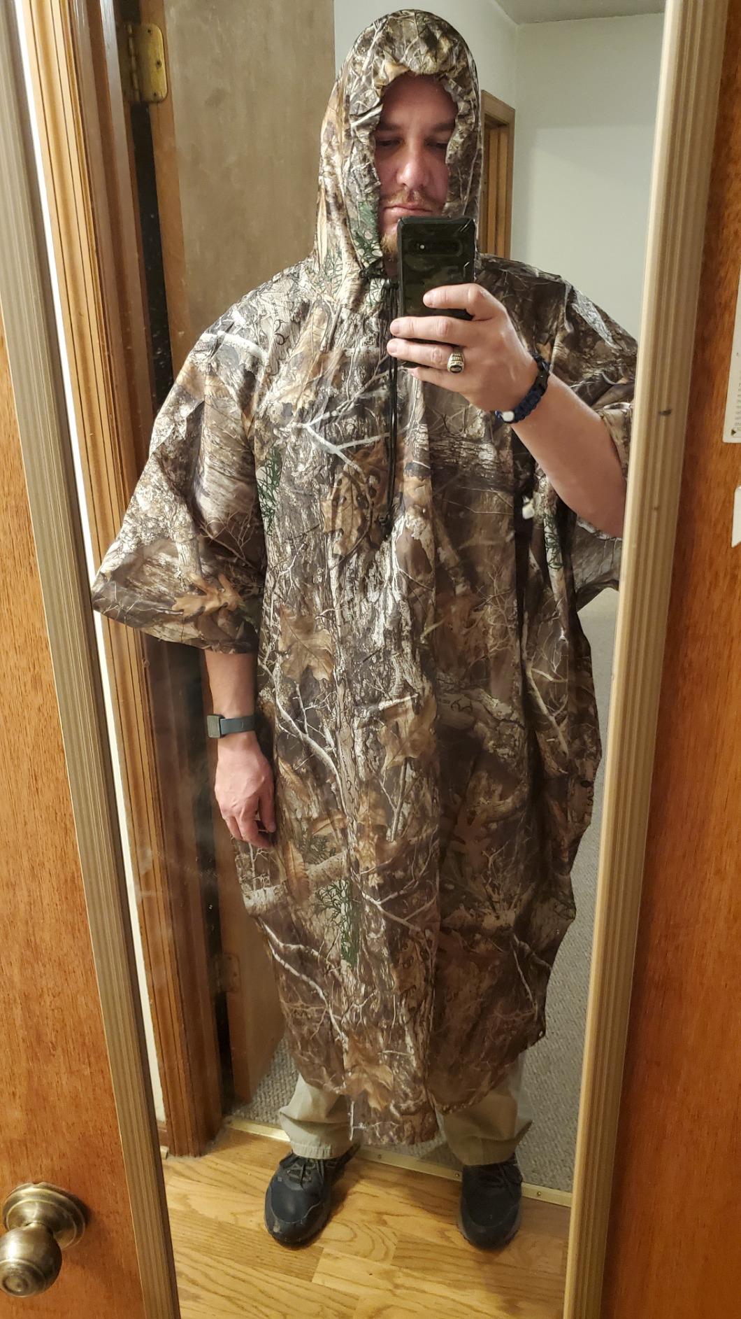 Rain Ponchos | Adjustable Hood | Waterproof Ripstop Nylon | Great for Hunting, Fishing & Camping customer photo 2