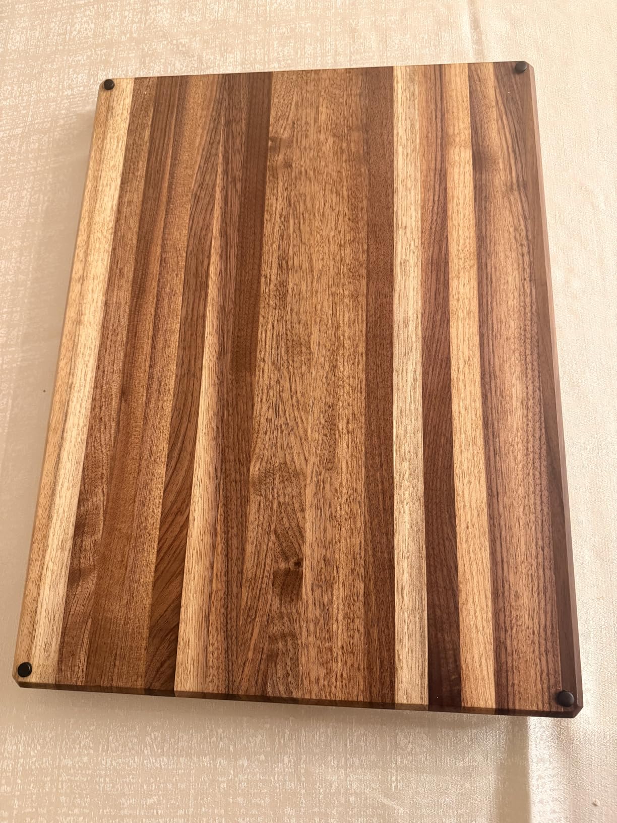 Sonder Los Angeles Alfred Cutting Board Made in USA | Black Walnut End Grain Cutting Board for Kitchen with Non-Slip Feet, Juice Groove, Sorting Compartments | Gift Box Included | 17x13x1.5 in customer photo 1