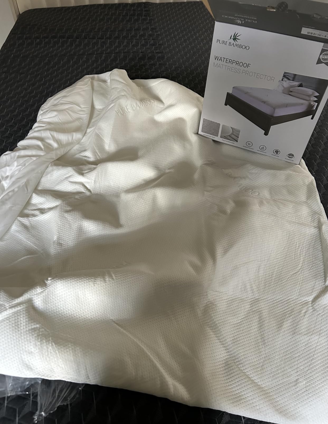 Queen Mattress Protector by PURE BAMBOO, Waterproof - Viscose Derived from Bamboo, Breathable, Noiseless Mattress Cover Protects Against Moisture, Spills, Stains (Queen) customer photo 2