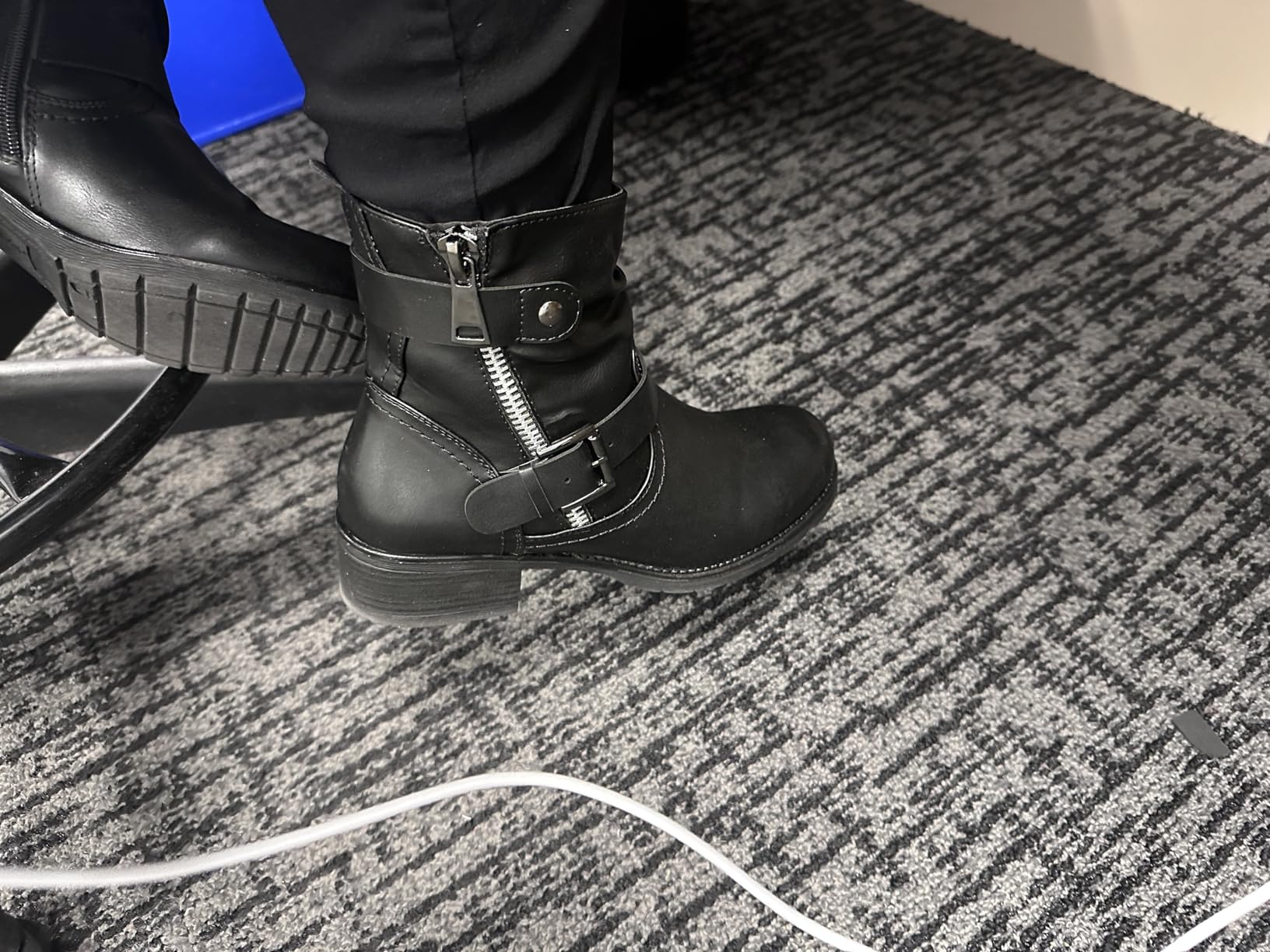 Max Motorcycle Womens Ankle Boots - Comfortable Booties for Women with Zipper & Buckle, Combat Boots Style, Memory Foam, Wide Width Options customer photo 1