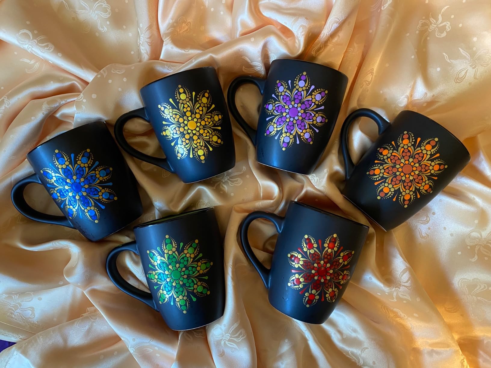 Lifecapido Set of 6 Modern Black Ceramic Coffee Mugs, 16 Ounce Capacity, Perfect for Home Use customer photo 1