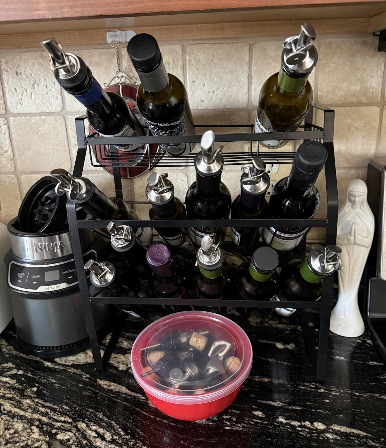 Tomorotec 3-Tier Spice Rack, Metal Kitchen Counter Shelf Organizer, Black | Sturdy Steel Frame with Anti-Rust Coating and Non-Slip Pads for Spices, Oils, Liquor Bottles and Bathroom Essentials customer photo 1