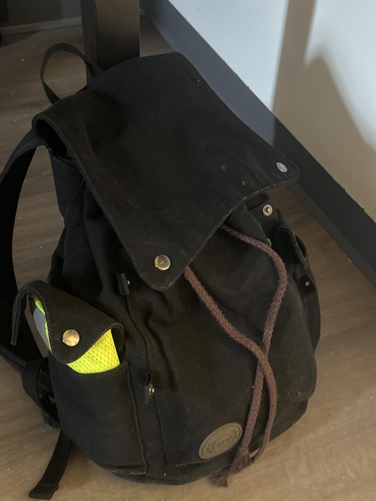 Canvas Backpack Vintage Backpack Black Daypack for Men Women Laptop Travel Rucksack customer photo 2