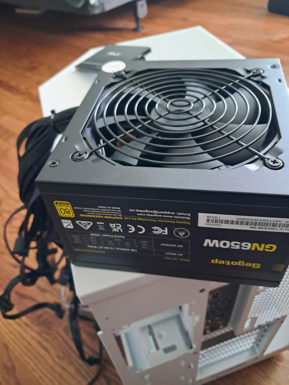 Segotep 650W 80 Plus Gold Certified Non-Modular ATX Power Supply with 6+2 Pin Connectors PFC Protection and RoHS Compliance, 120mm Silent Fan Gaming PSU GN-650 Black customer photo 2