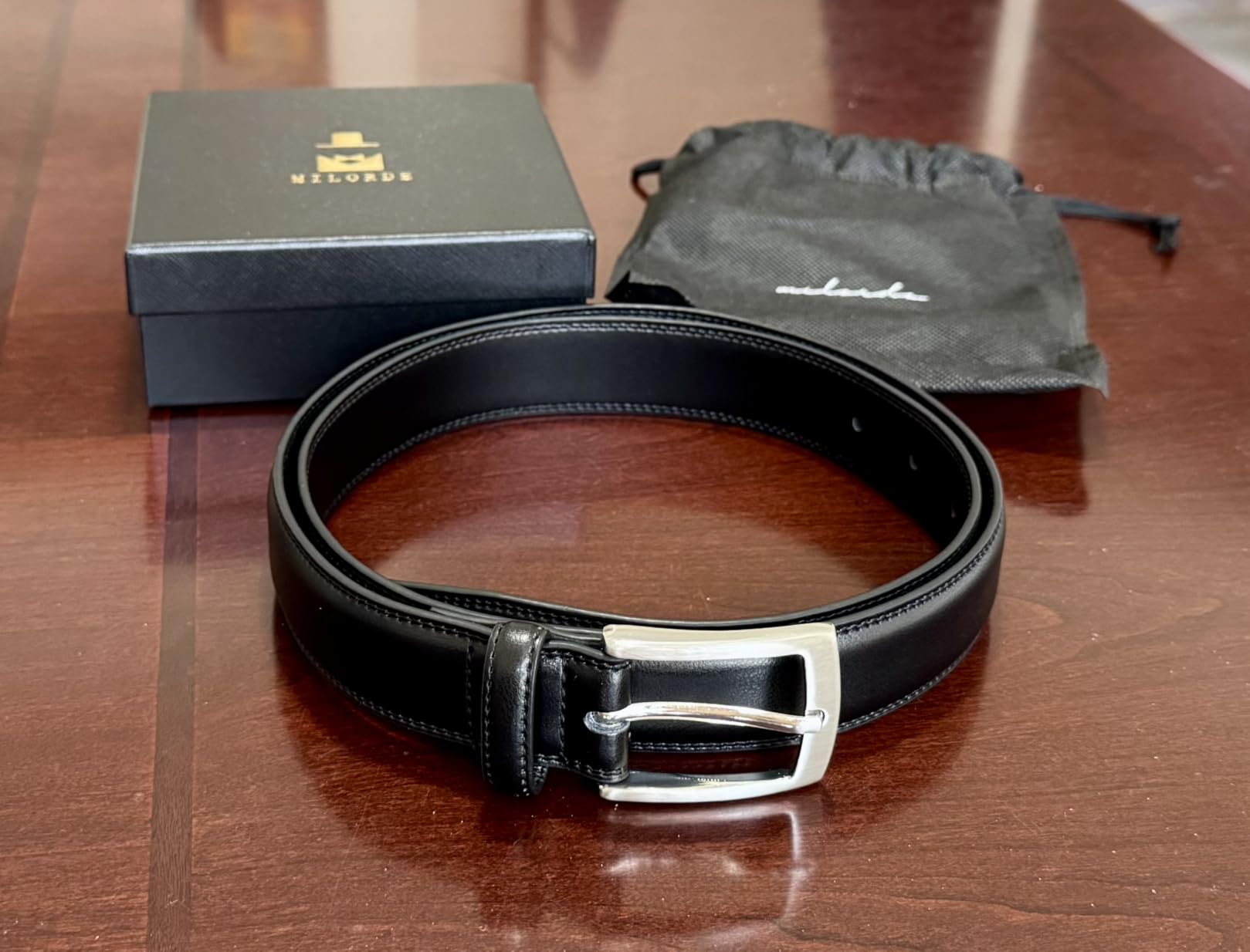Men's Genuine Leather Dress Belt for Work Business and Casual customer photo 2