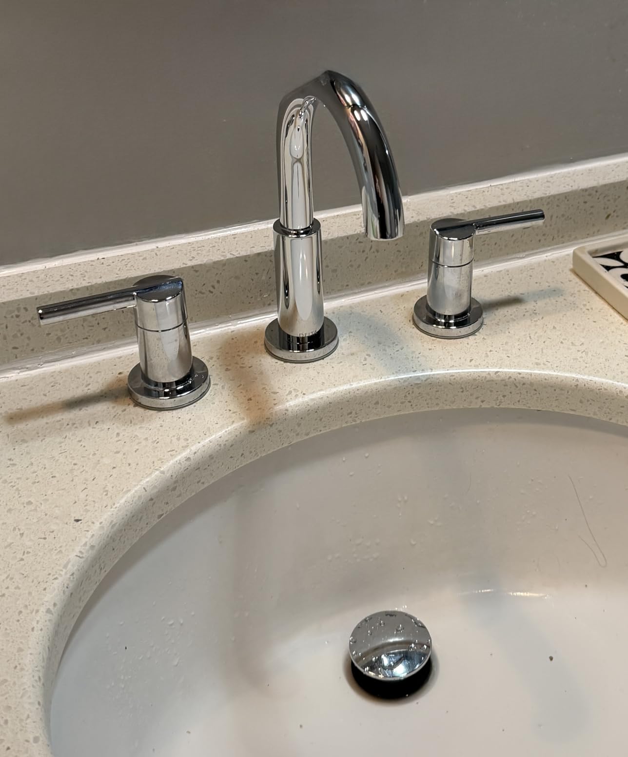 Delta Nicoli Chrome Faucet 3 Hole, 8 Inch Widespread Bathroom Sink Faucet for Vanity, Push-Pop Drain Assembly, Chrome 35749LF customer photo 2