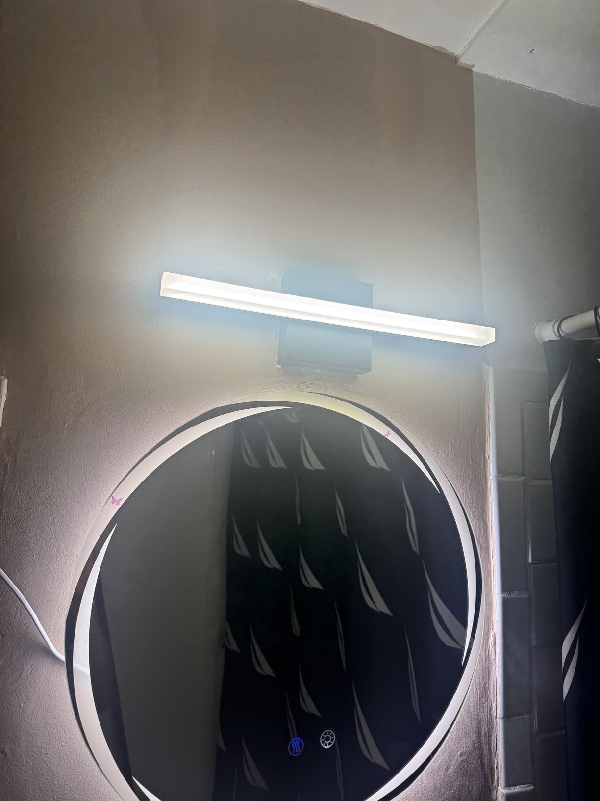 Black Bathroom Light Fixtures Over Mirror Lighting Gentle, 9W 16 Inch Modern LED Small Vanity Lamp Bar IP44 Slim Linear Bath Wall Sconces for Restroom Indoor Cool White 6000K customer photo 1