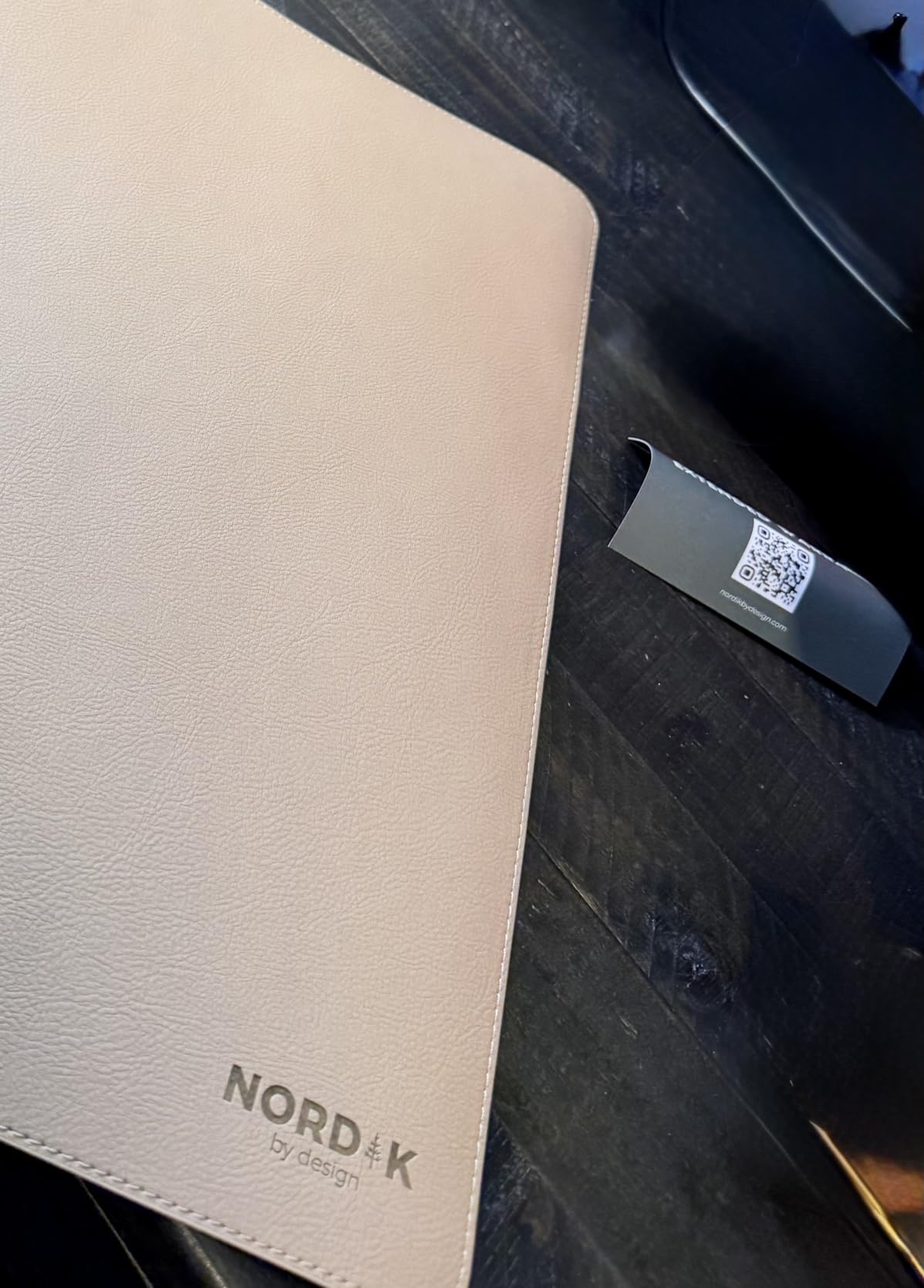 Nordik Leather Desk Mat Cable Organizer - Pebble Black 35 X 17 inch - Premium Mouse Mat - Felt Vegan Leather Desk Pad Protector - Desk Blotter Matt Keyboard - Large Desk Matt for Desktop Computer customer photo 2