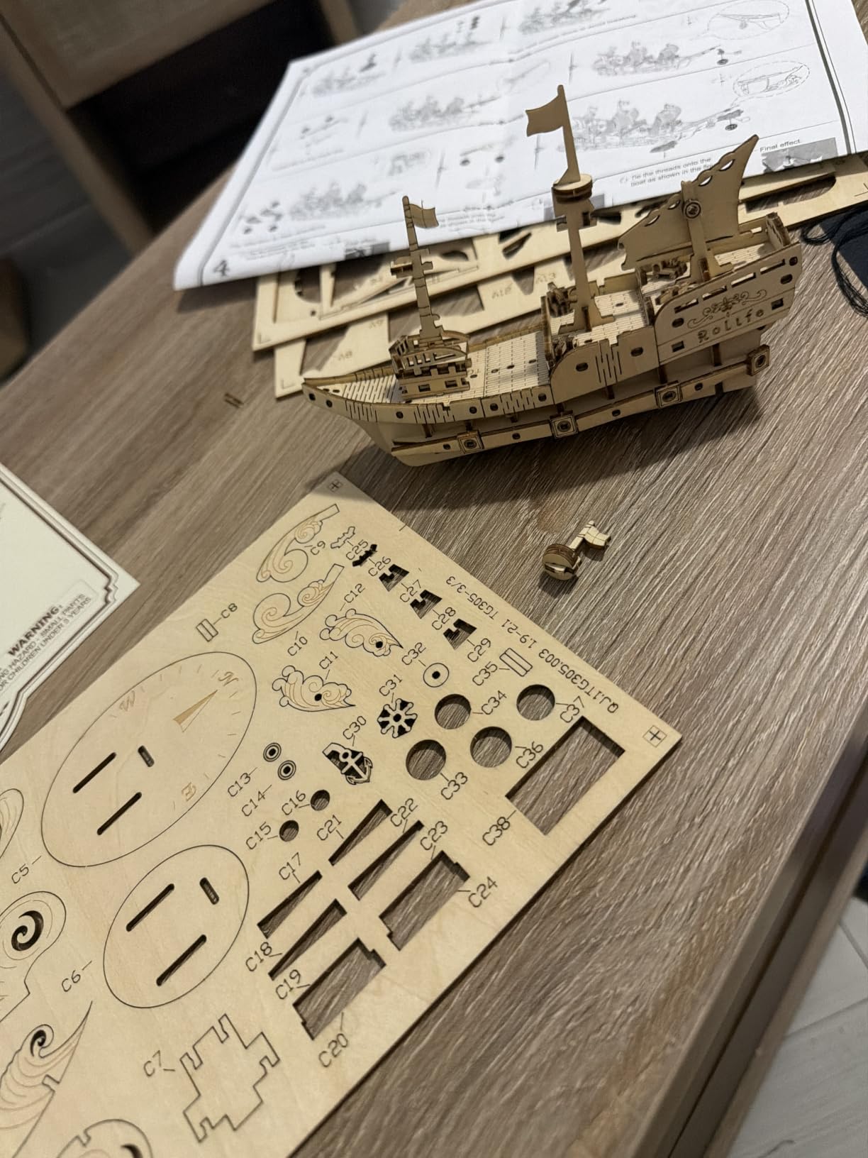 Rolife 3D Wooden Puzzles Model Kit for Adults to Build, Wooden Model Ship Series Sailing Ship Building Model Kit, DIY Crafts Hobbies/Collections/Decorations/Gifts for Friends and Family (Sailing Ship) customer photo 2