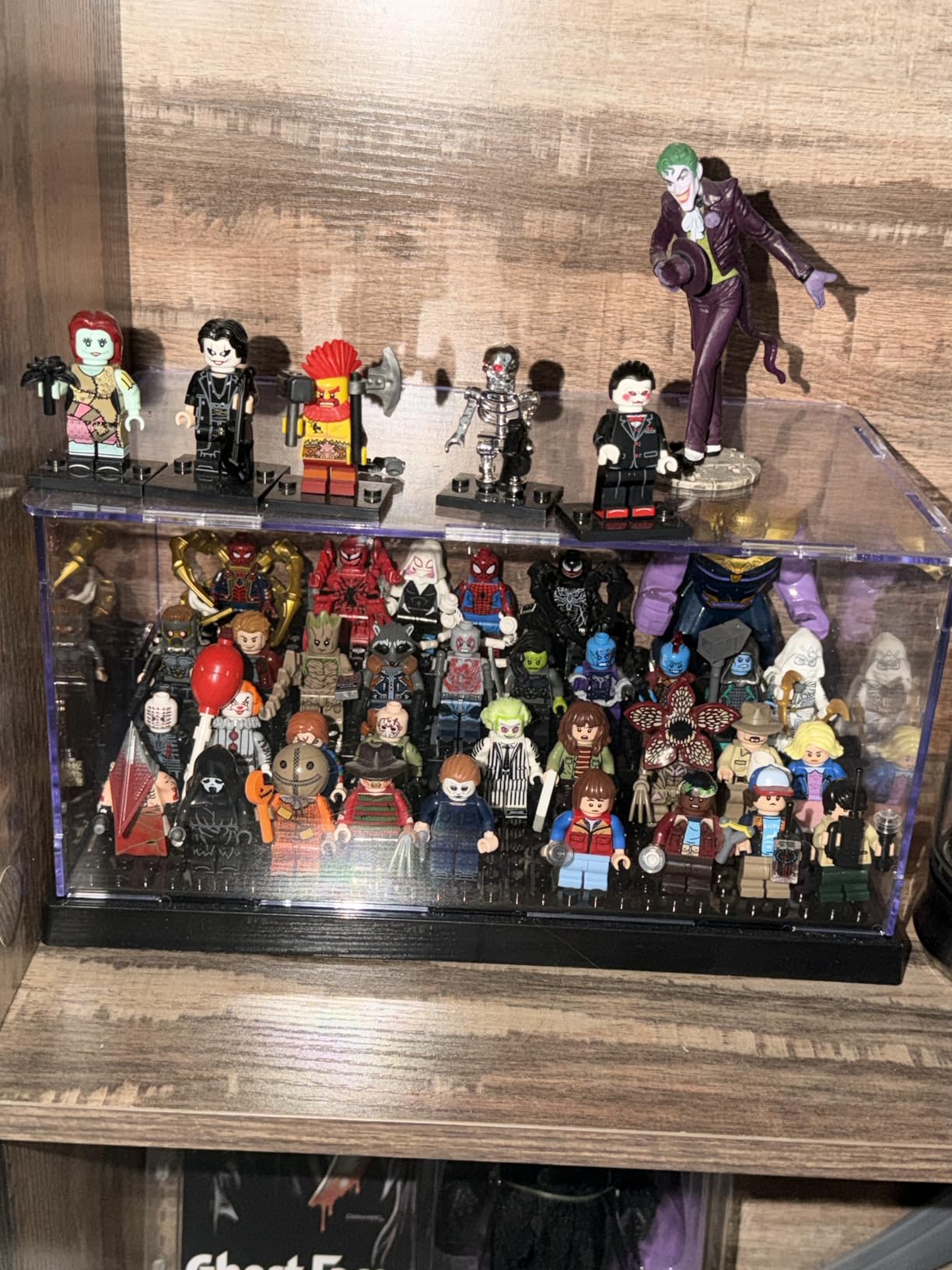 Minifigure Display Case for LEGO, 3-Tier Acrylic Dustproof, Black, Holds 35 Minifigures, Stackable Desk Display customer photo 1