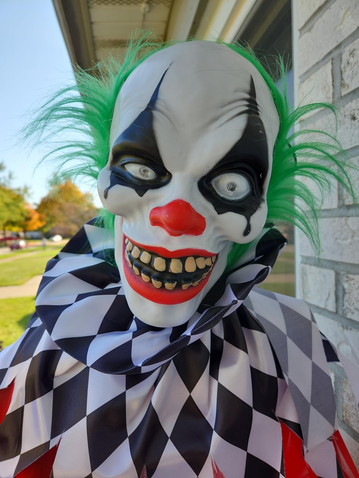 Haunted Hill Farm Life-Size Scary Talking Clown, Halloween Animatronic with Motion and Touch Activated Lights and Sounds, Battery Operated Indoor or Covered Outdoor Halloween Decorations customer photo 2
