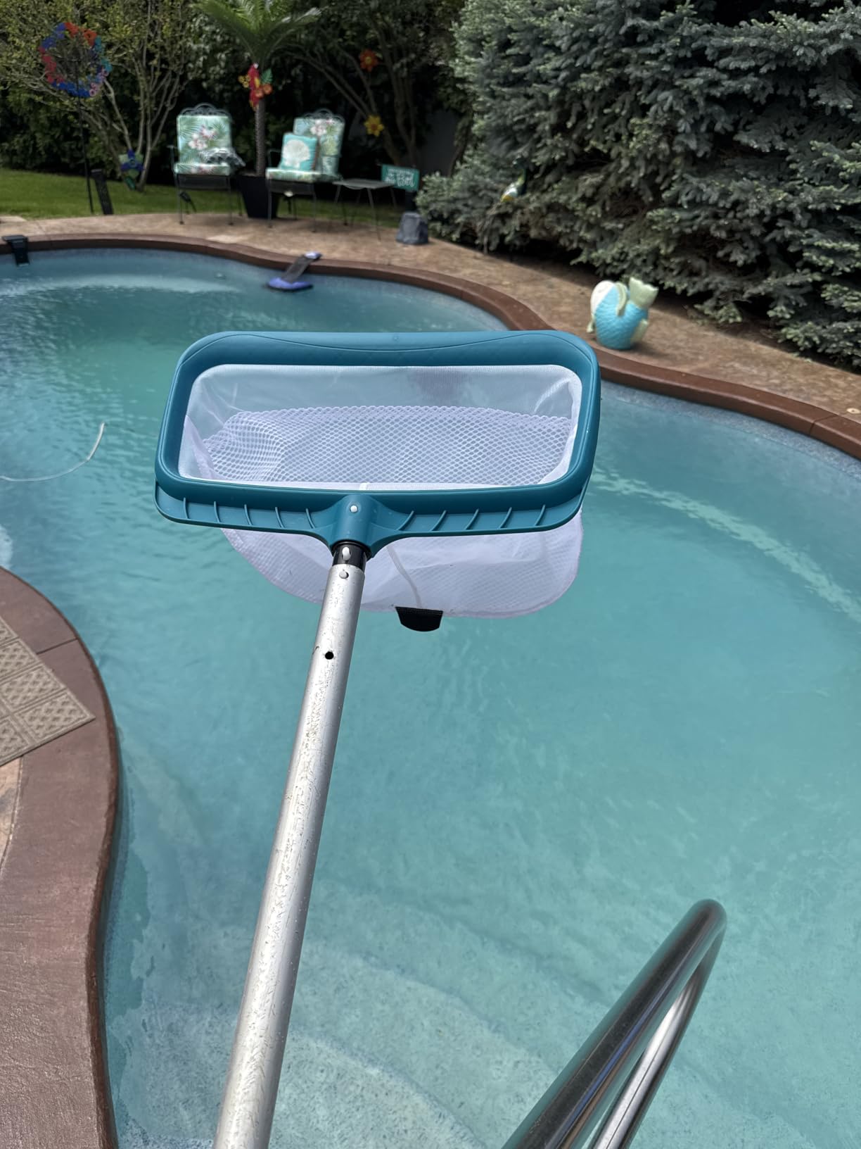 POOLWHALE Professional Pool Skimmer Net, Heavy Duty Swimming Leaf Rake Cleaning Tool with Deep Fine Nylon Mesh Net Bag - Fast Cleaning,Easy Scoop Edge,Debris Pickup Removal (No Pole) customer photo 2
