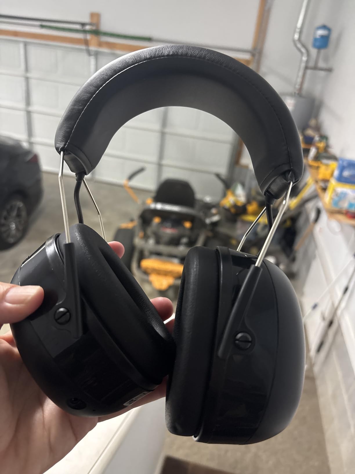 PROHEAR 037 Bluetooth 6.0 Hearing Protection Headphones with Rechargeable 1500mAh Battery, 30dB SNR Safety Noise Reduction Ear Muffs 120H Playtime for Mowing, Workshops, Snowblowing - Black customer photo 1
