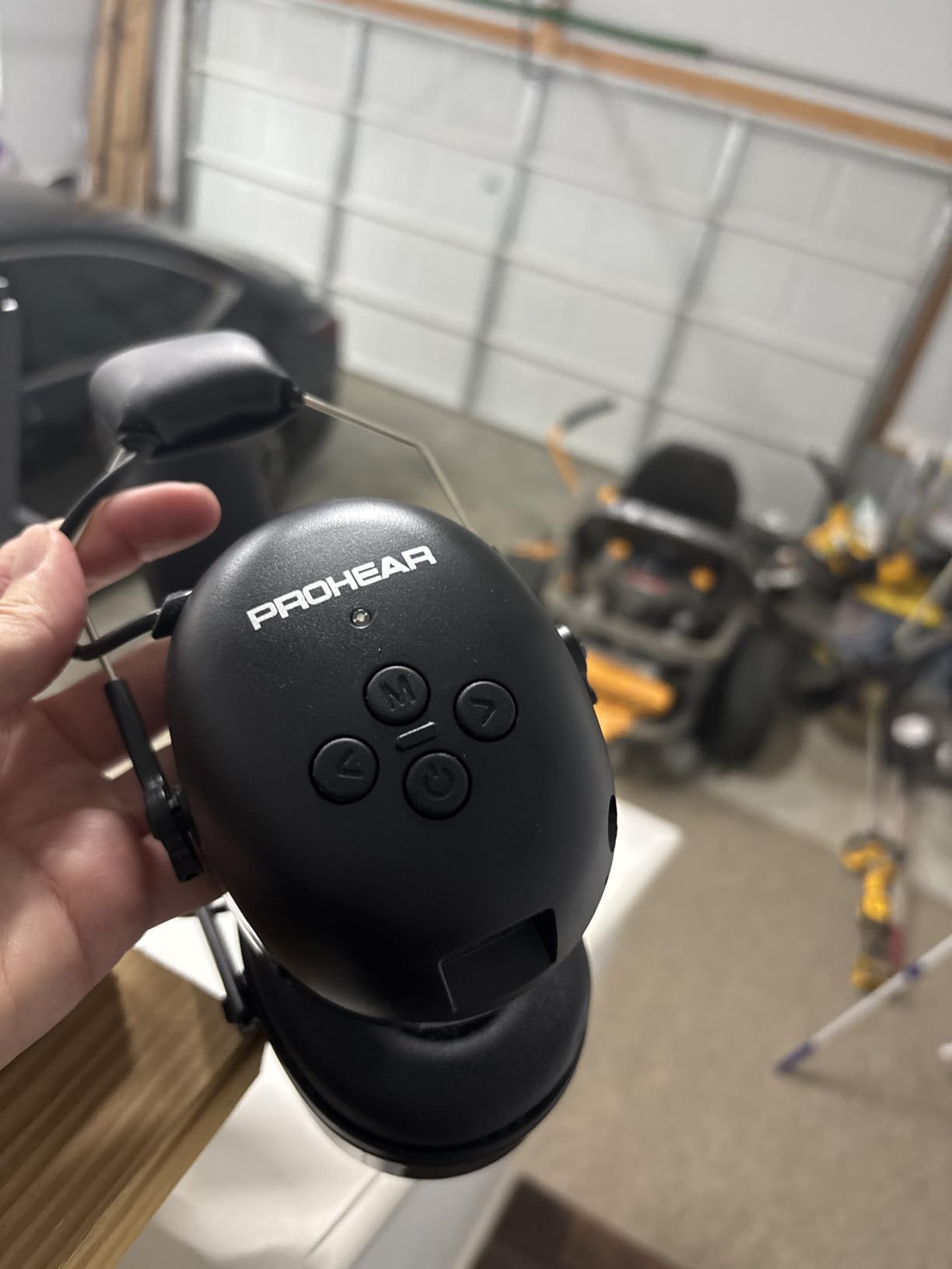 PROHEAR 037 Bluetooth 6.0 Hearing Protection Headphones with Rechargeable 1500mAh Battery, 30dB SNR Safety Noise Reduction Ear Muffs 120H Playtime for Mowing, Workshops, Snowblowing - Black customer photo 2