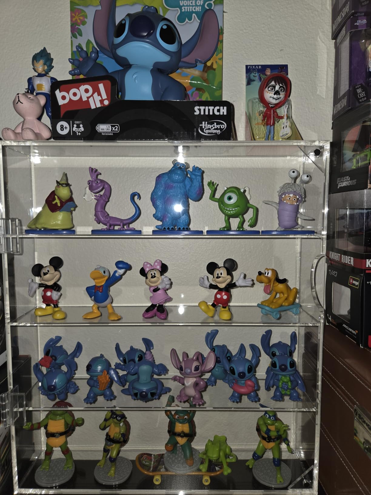 AITEE Acrylic Display Case for Mini Funko Pop Figures, Clear Wall Mounted or Desktop 4 Layer Storage Box Cabinet Organizer for Mini Toys, Collections or Stone customer photo 2