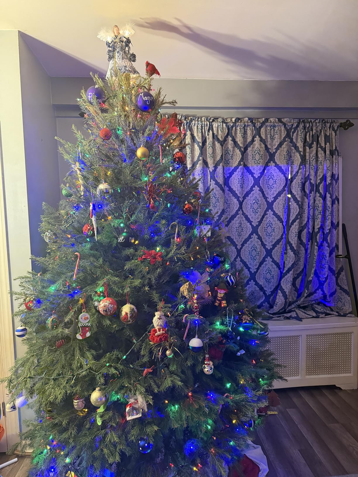 12-Inch UL 10-Light Delft Blue with Gold Angel Tree Topper customer photo 2
