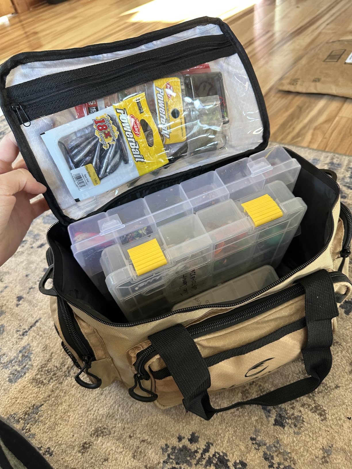 Calamus Fishing Tackle Bags - Fishing Bags for Saltwater or Freshwater Fishing - Rip-Stop PE - Padded Shoulder Strap - Pliers Storage customer photo 2