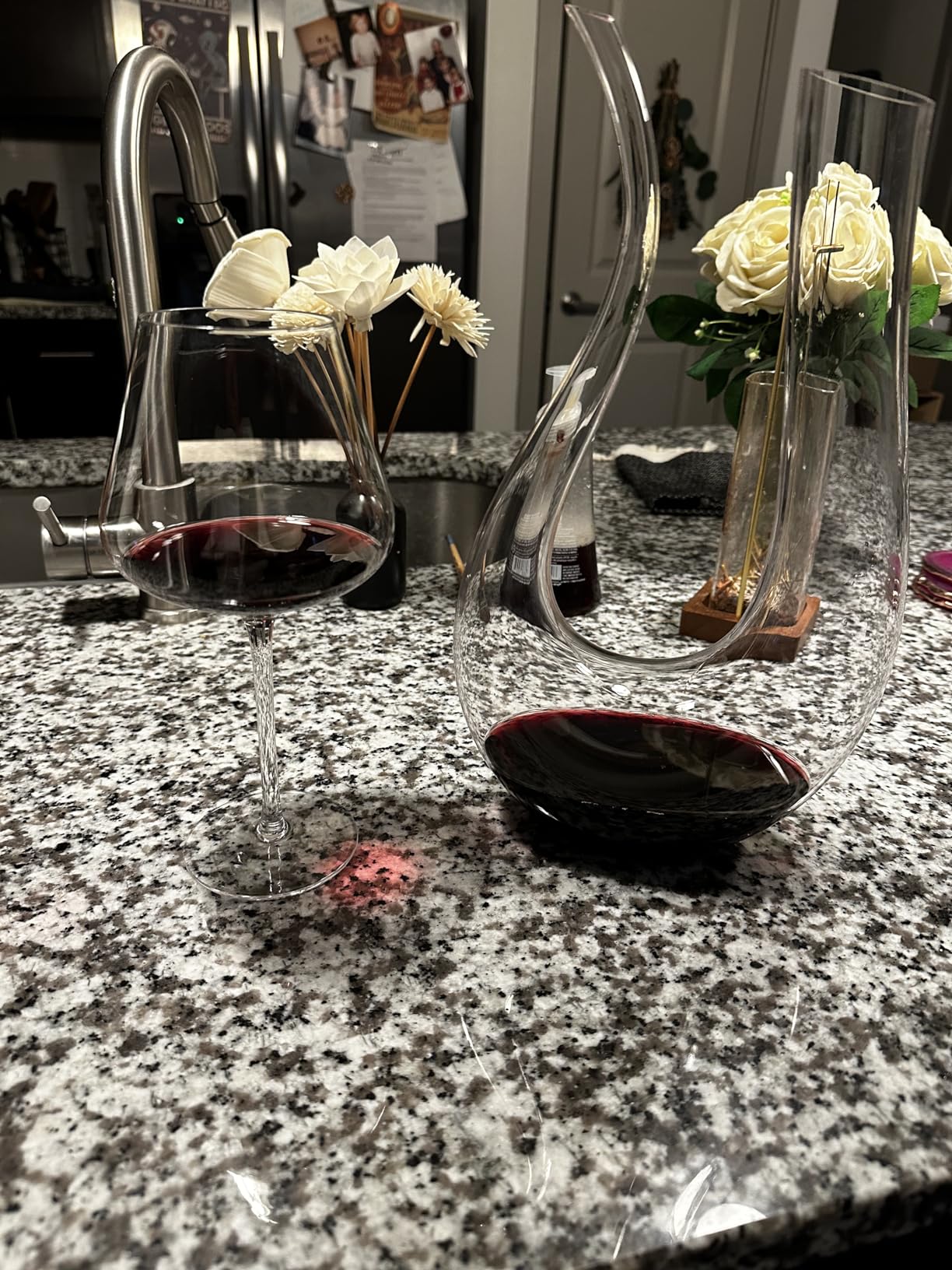 BACLIFE Hand Blown Red Wine Glasses Set of 4 - 23 oz Burgundy Wine Glasses With Long Stem - Large Premium Crystal Wine Glass - Unique Gift for Wedding, Anniversary, Father's Day - Clear customer photo 1