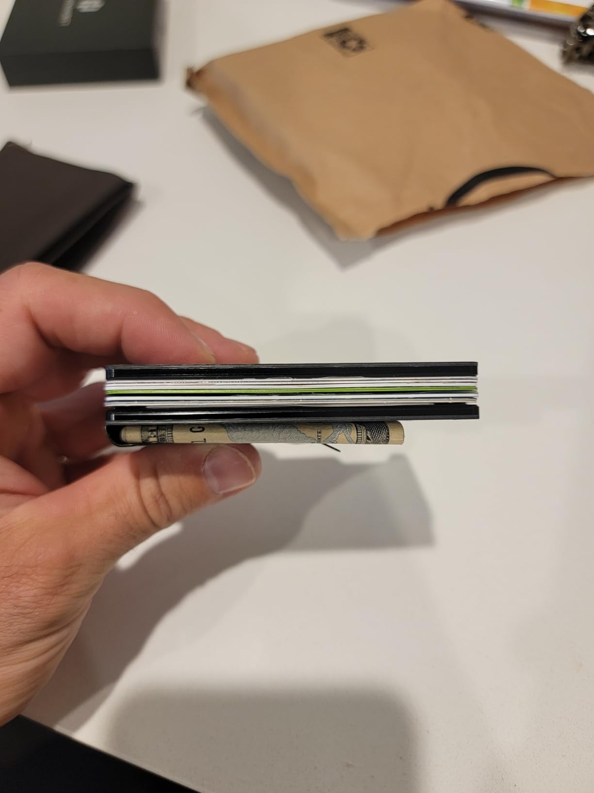 Wallet for Men - Slim RFID Blocking Metal Wallet with Money Clip, Minimalist Front Pocket Credit Card Holder, Small Mens Wallet customer photo 1
