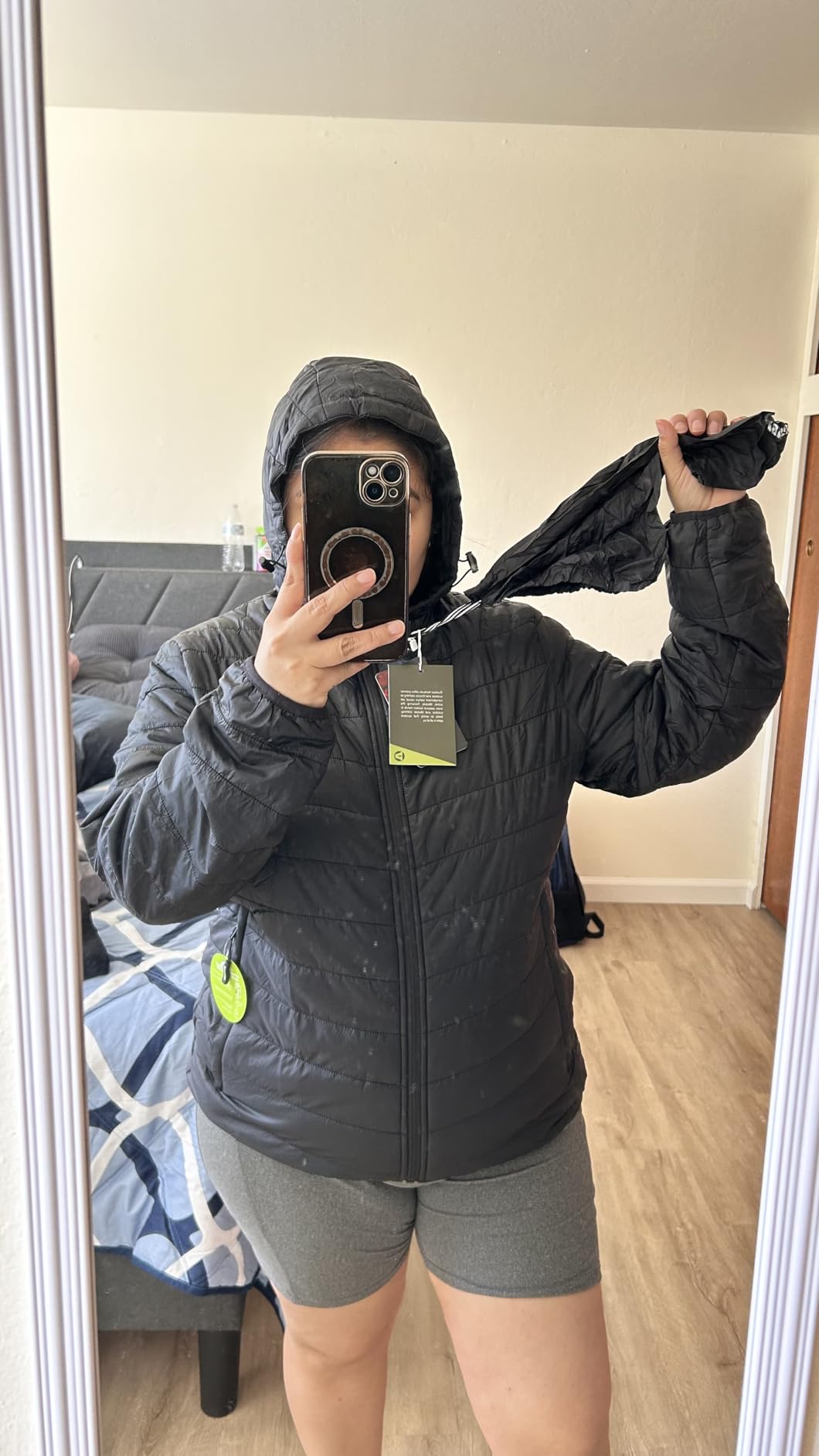 Outdoor Ventures Women's Packable Lightweight Full-Zip Puffer Jacket with Hood Quilted Winter Coat customer photo 2