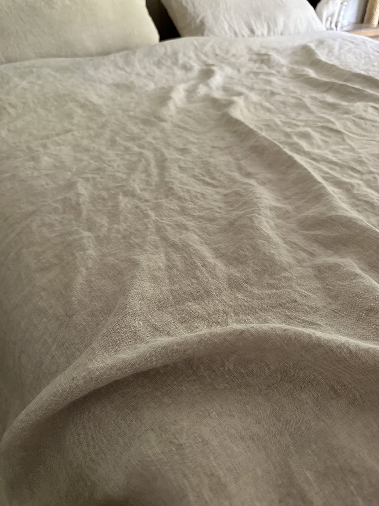 Simple&Opulence 100% Linen Sheets King Size Set, 4-Piece Natural French Linen Bed Sheets, Breathable Soft Durable Bedding Set for All Seasons customer photo 1