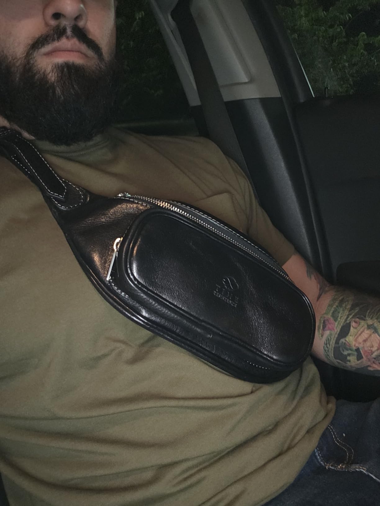Leather Waist Pack - Belly Bag, Belt Bag, Fanny Pack - Handmade in Italy (Cognac Brown) customer photo 1