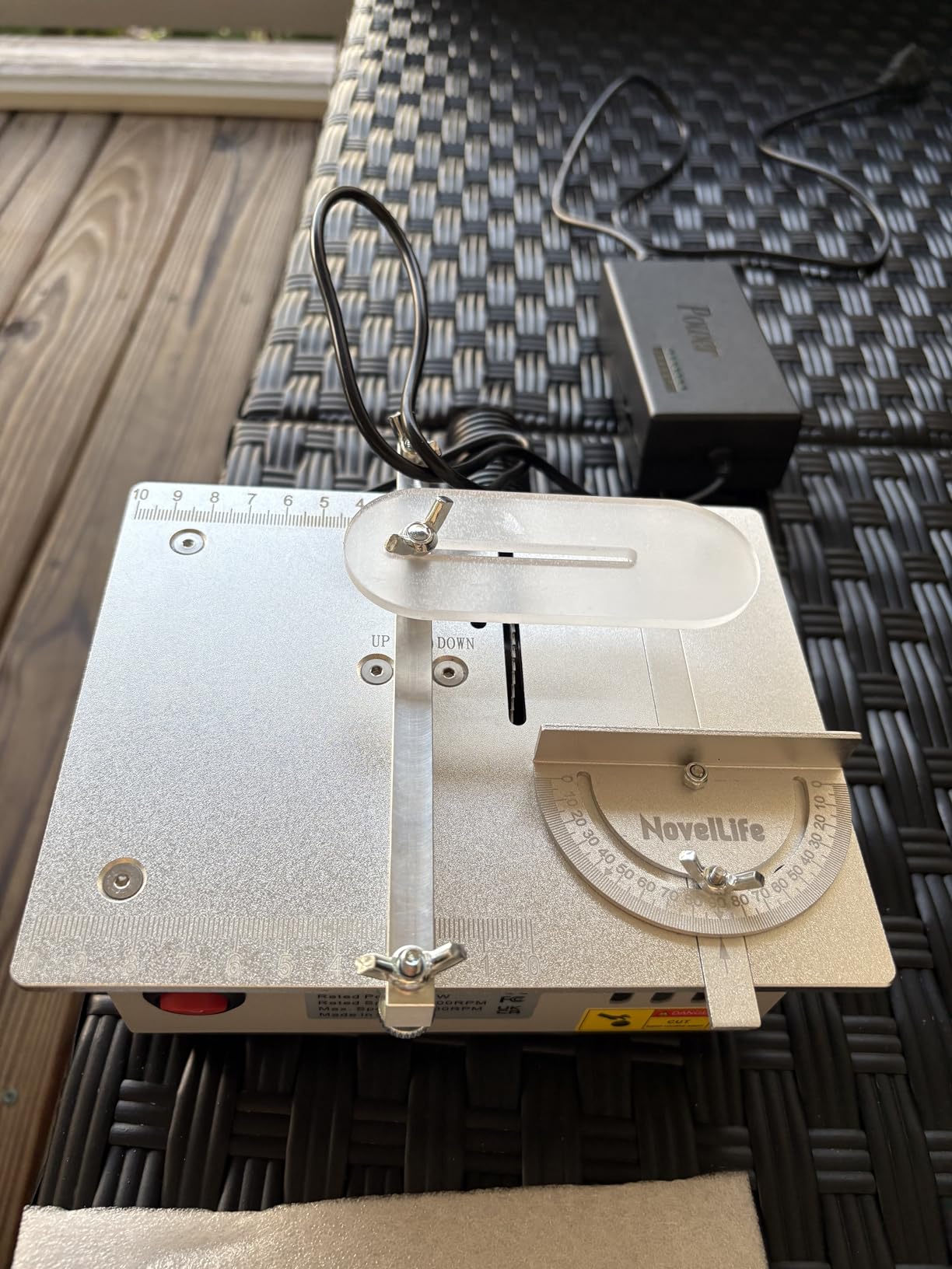 Mini Hobby Table Saw Handmade Woodworking Bench Saw DIY Model Crafts Cutting Tool with Adjustable Power Supply 63mm HSS Circular Saw Blade (R2) customer photo 2