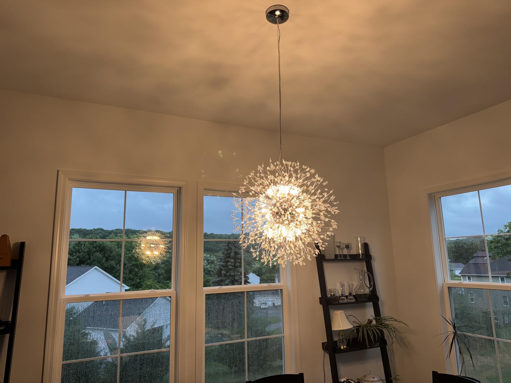 Modern Firework Chrome Crystal Chandeliers, Sputnik Dandelion Chandelier Light Fixture Pendant Lighting for Dining Room, Living Room, Bedroom, Kitchen, Restaurant- 12 Lights customer photo 1