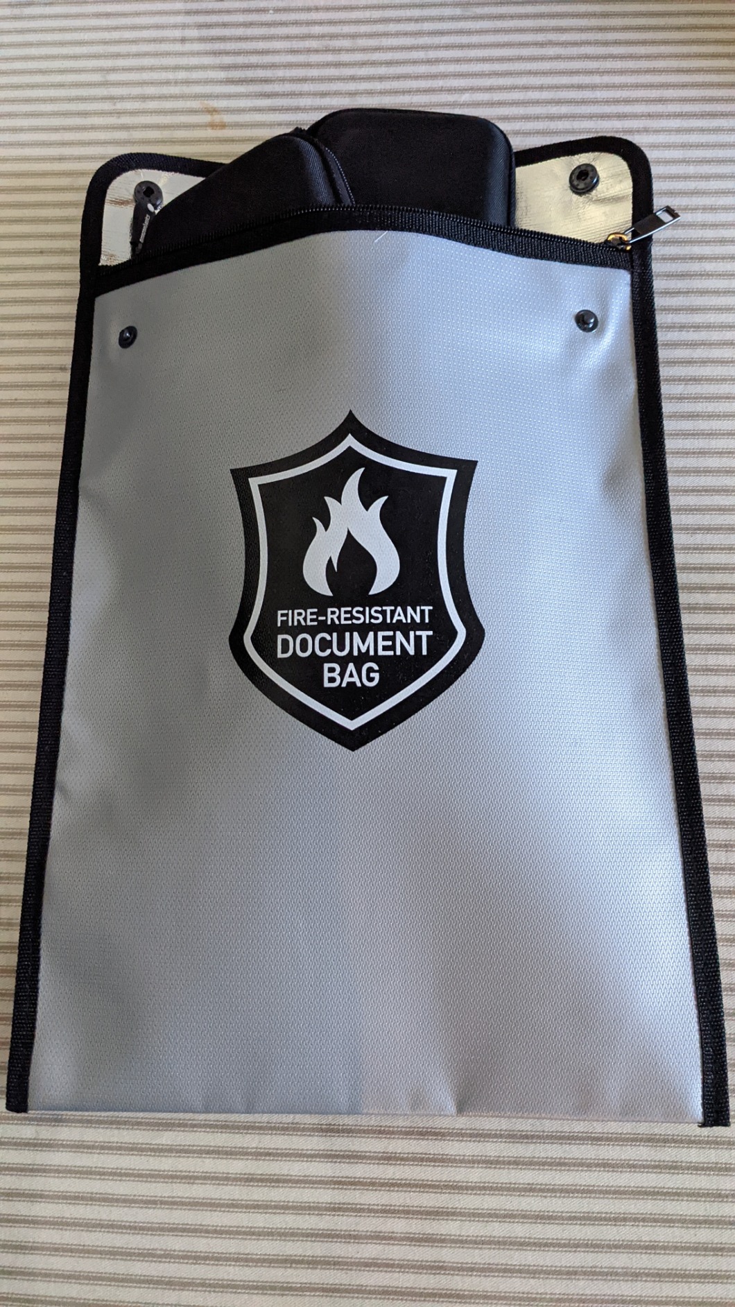 SentrySafe Fire and Water Resistant Portable Bag with Zipper for Money or Document Storage, FBWLZ0SSC | Lightweight Fire and Water Resistant Storage Bag With Zipper Closure, Protects Documents, Cash, Passports, For Travel, Go-bag customer photo 2