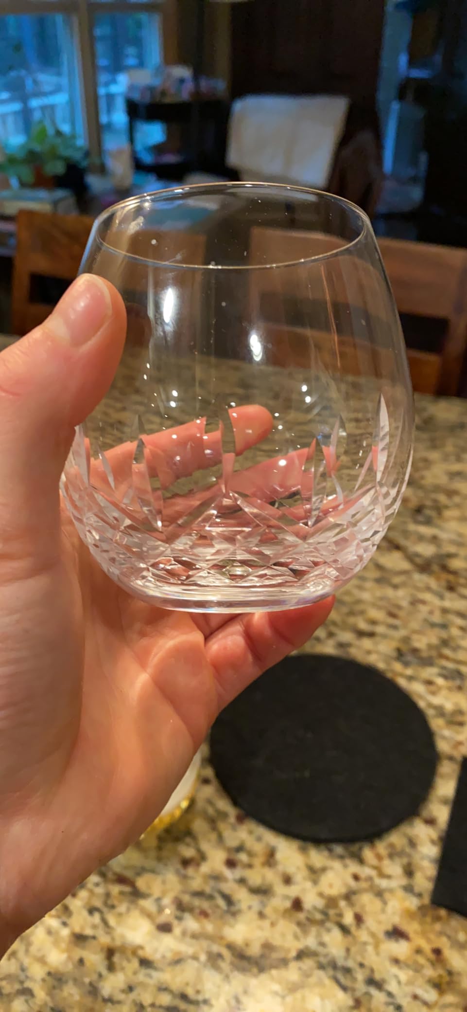 SHOSHIN Hand Cut Stemless Wine Glasses Lead-free Crystal Drinking Glass (15 Oz, Set of 4) customer photo 2