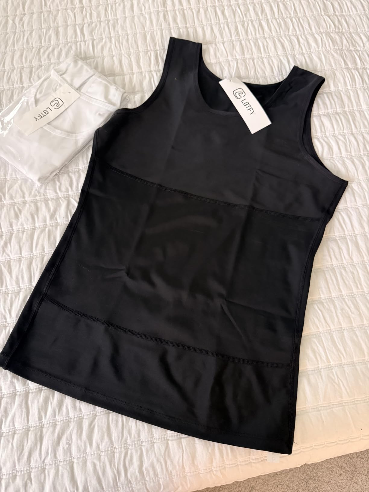 Mens Slimming Compression Shirt, Body Shaper Workout Tank Top, Gynecomastia Tummy Control Undershirts customer photo 1