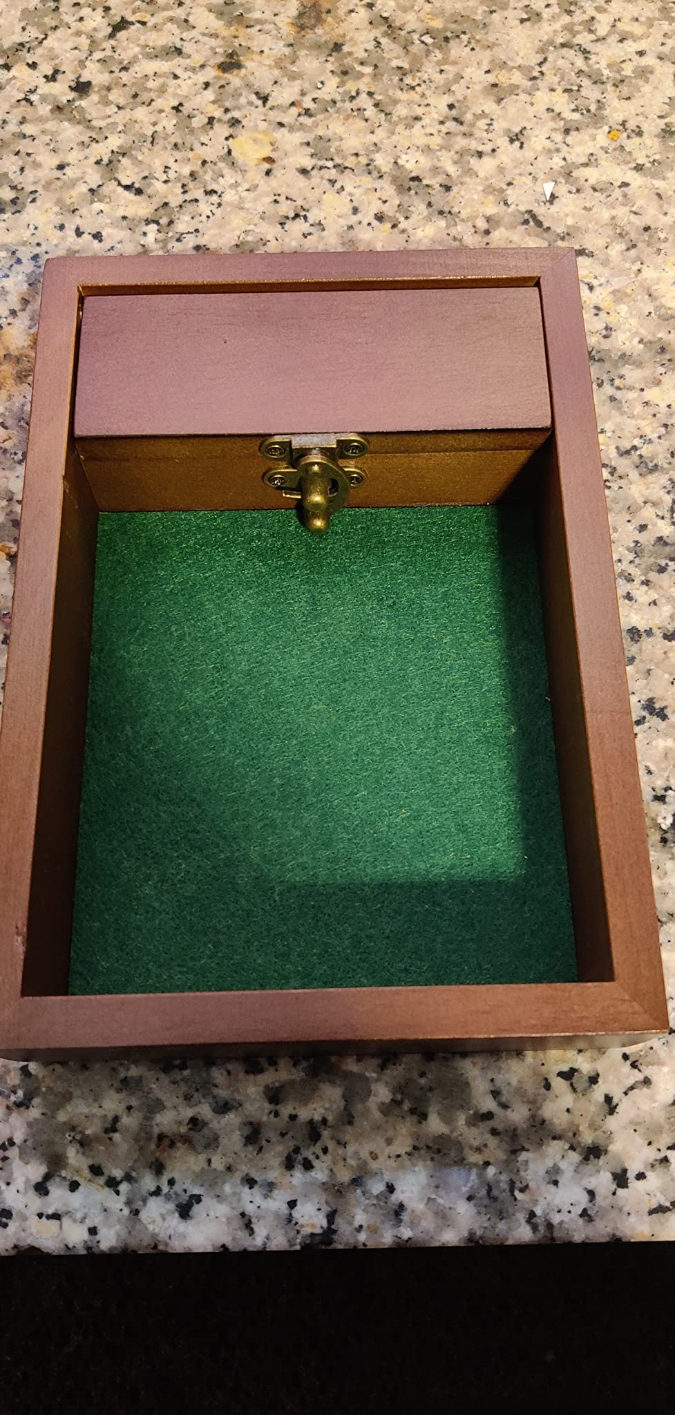 Wooden D&D Dice Rolling Tray with Dice Storage Vault | Metal Latch Secures Lid for Travel | Perfect DND Gift for DM | Great for Tabletop Games Like Dungeons and Dragons 5e, Pathfinder customer photo 1