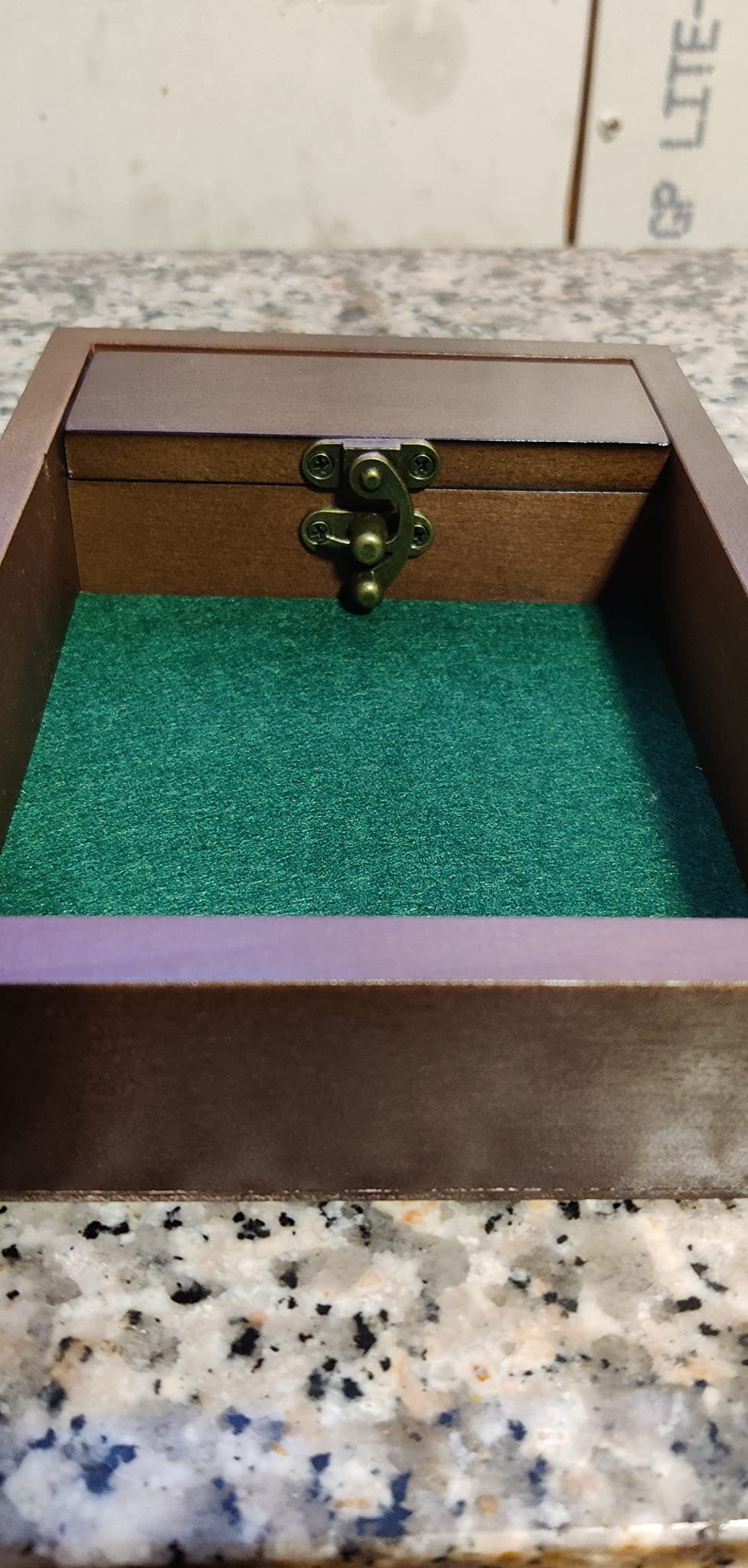 Wooden D&D Dice Rolling Tray with Dice Storage Vault | Metal Latch Secures Lid for Travel | Perfect DND Gift for DM | Great for Tabletop Games Like Dungeons and Dragons 5e, Pathfinder customer photo 2