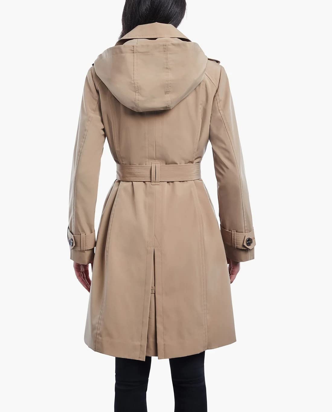 London Fog Women's Double Breasted Short Trenchcoat with Belt customer photo 2