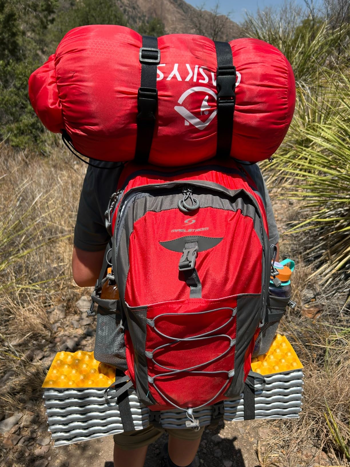 Maelstrom 40L Hiking Backpack, Lightweight Camping Daypack with Rain Cover | Water-Resistant Rip-Stop Nylon, Wet/Dry Separation, Multi-Pockets, Survival Whistle. Ideal For Men, Women, Travel, Trekking customer photo 2