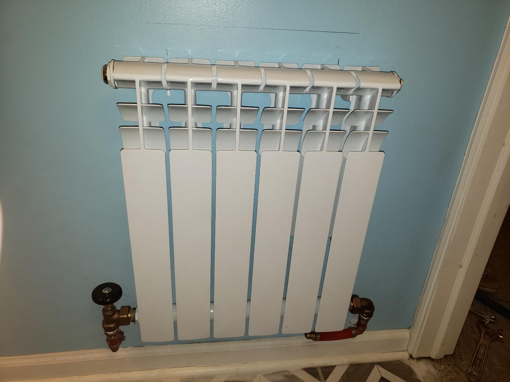 AB Wall-mounted Radiator Heater with 6 Panels | Light Weight Aluminum Hot Water Radiator for Kitchen, Bedroom and Greenhouse customer photo 2